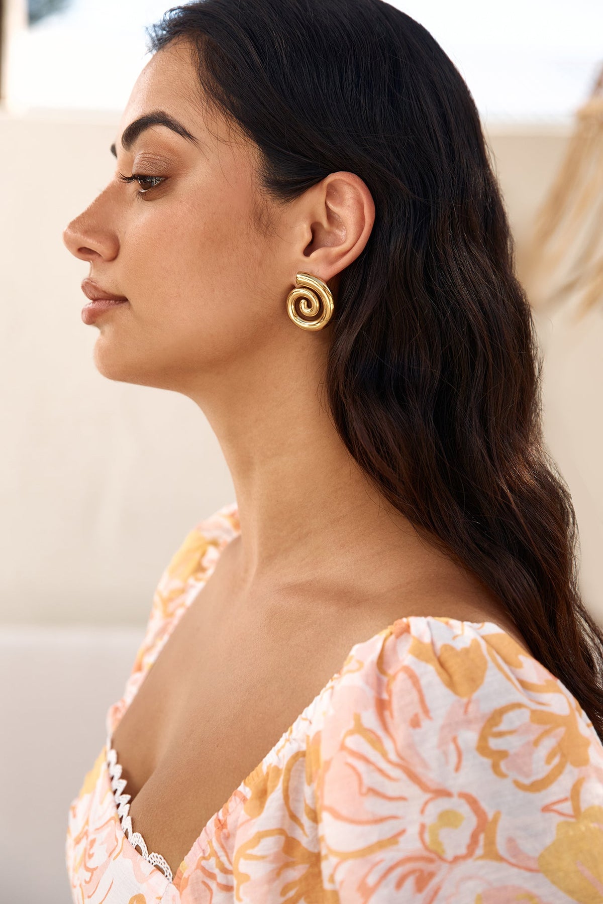 18k Gold Plated Around Cities Earrings Gold