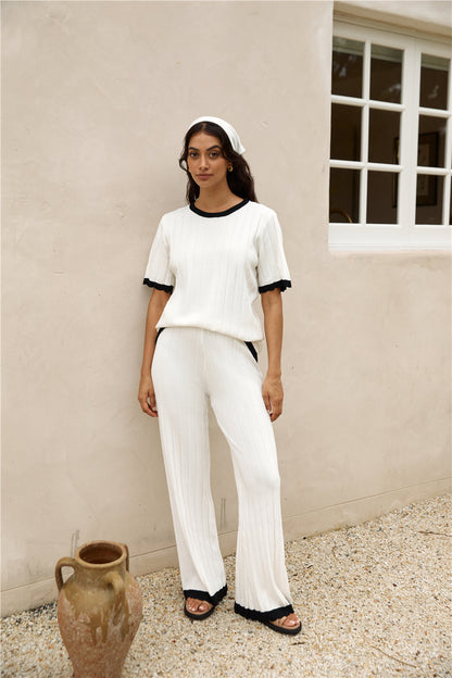 Colder Days Knit Pants White