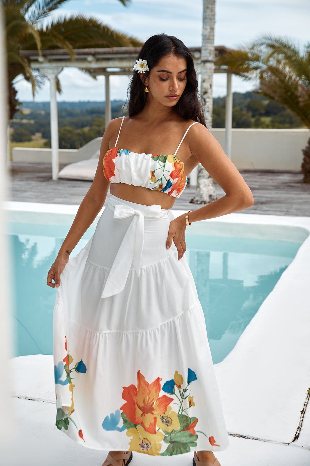 Garden Bed Crop Top White