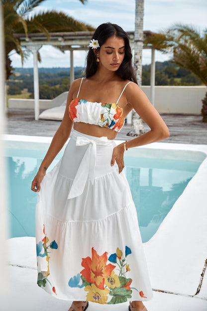 Garden Bed Crop Top White