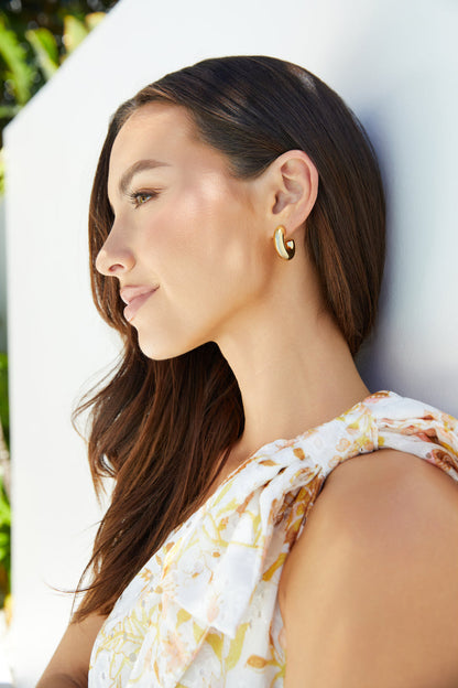 18K Gold Plated On Trend Earrings Gold