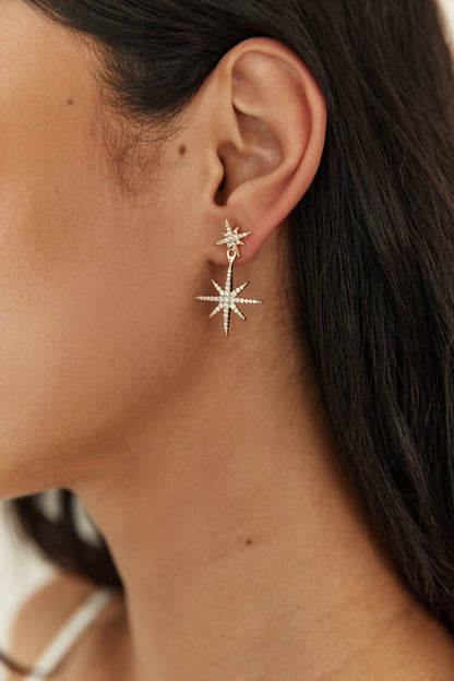 18K Gold Plated Evange Line Earrings Gold