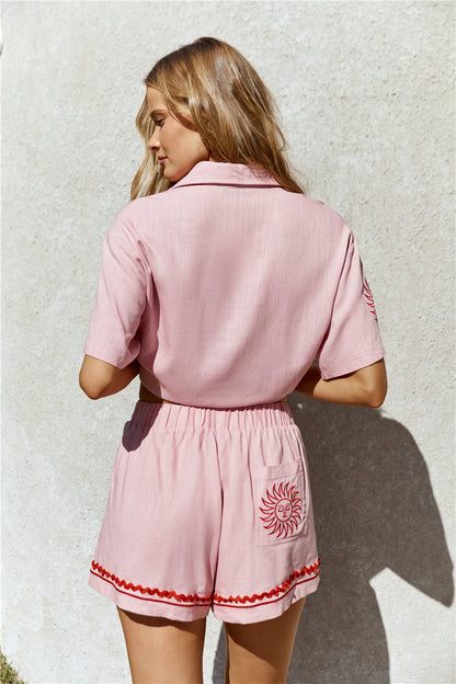 Blushing Beauty Linen Shirt Pink