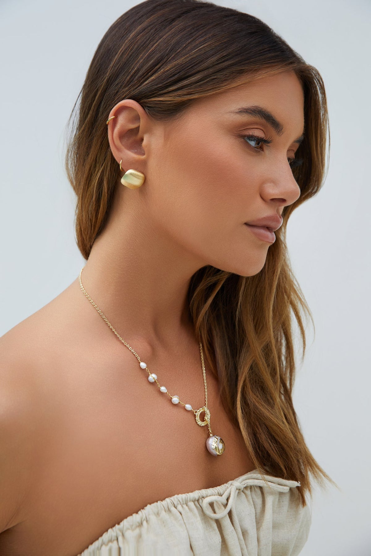 18K Gold Plated First Class Earrings Gold