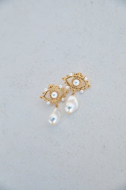 18K Gold Plated Ocean Forest Earrings Gold