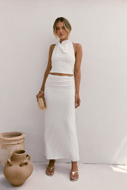 Words Of Wisdom Halter Top White