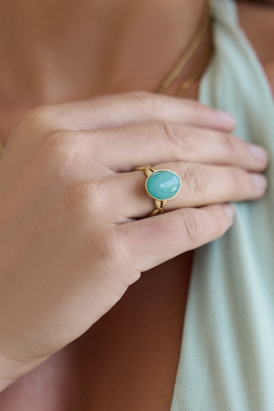 Worldly Wonders Ring Green Gold
