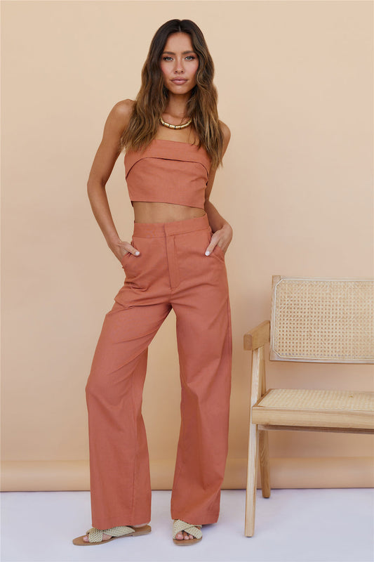 In Hindsight Crop Top Rust