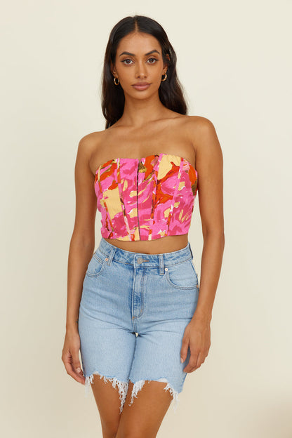 Glowing Sun Crop Top Pink