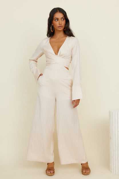 Happy Moments Jumpsuit Beige