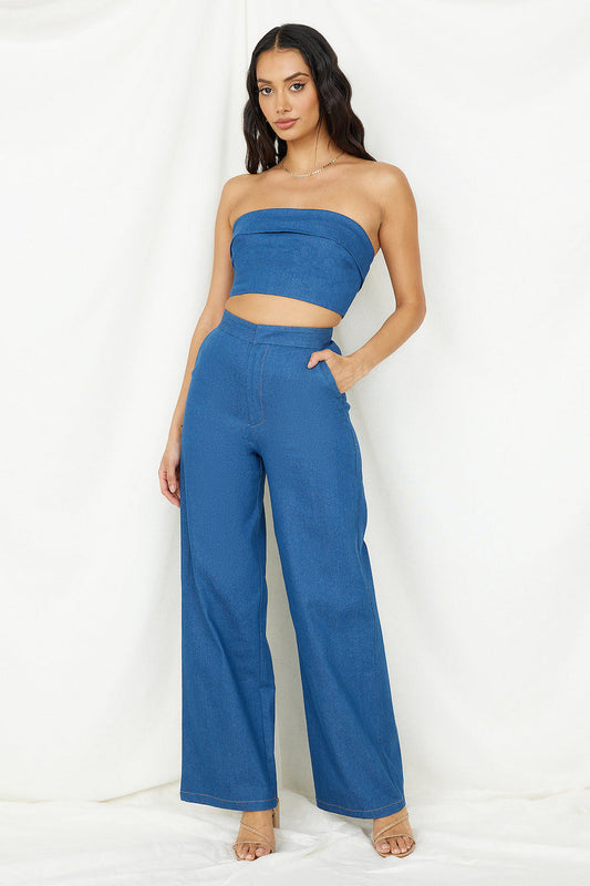 In Hindsight Crop Top Denim