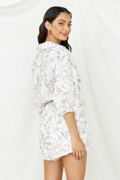 Free As A Bird Romper Beige