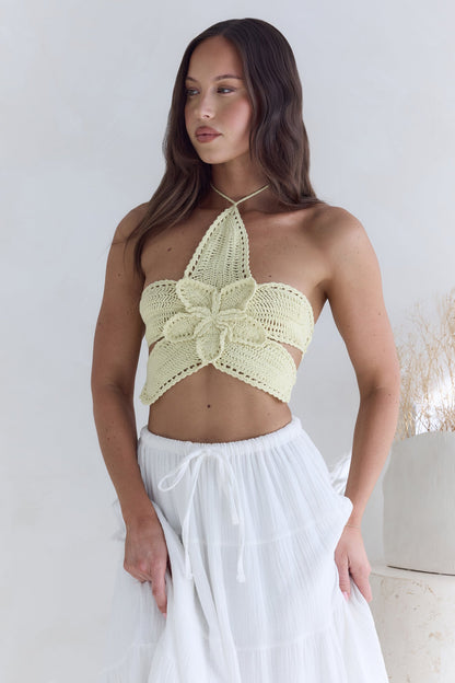 Monte Carlo Muse Knit Halter Top Yellow