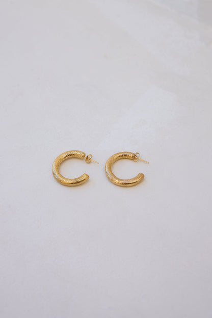 18k Gold Plated Art Wall Hoop Earrings Gold