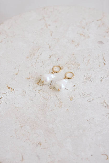 18k Gold Plated Standing Tall Earrings Cream