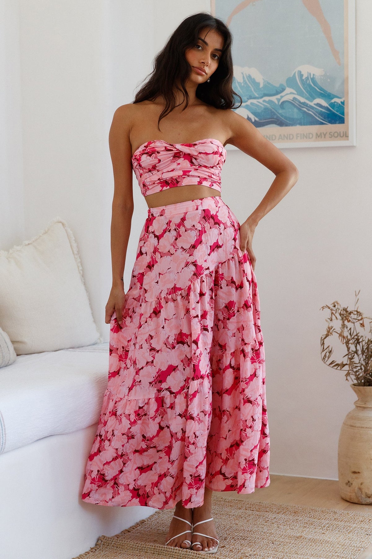 Horizon Waves Crop Top Pink