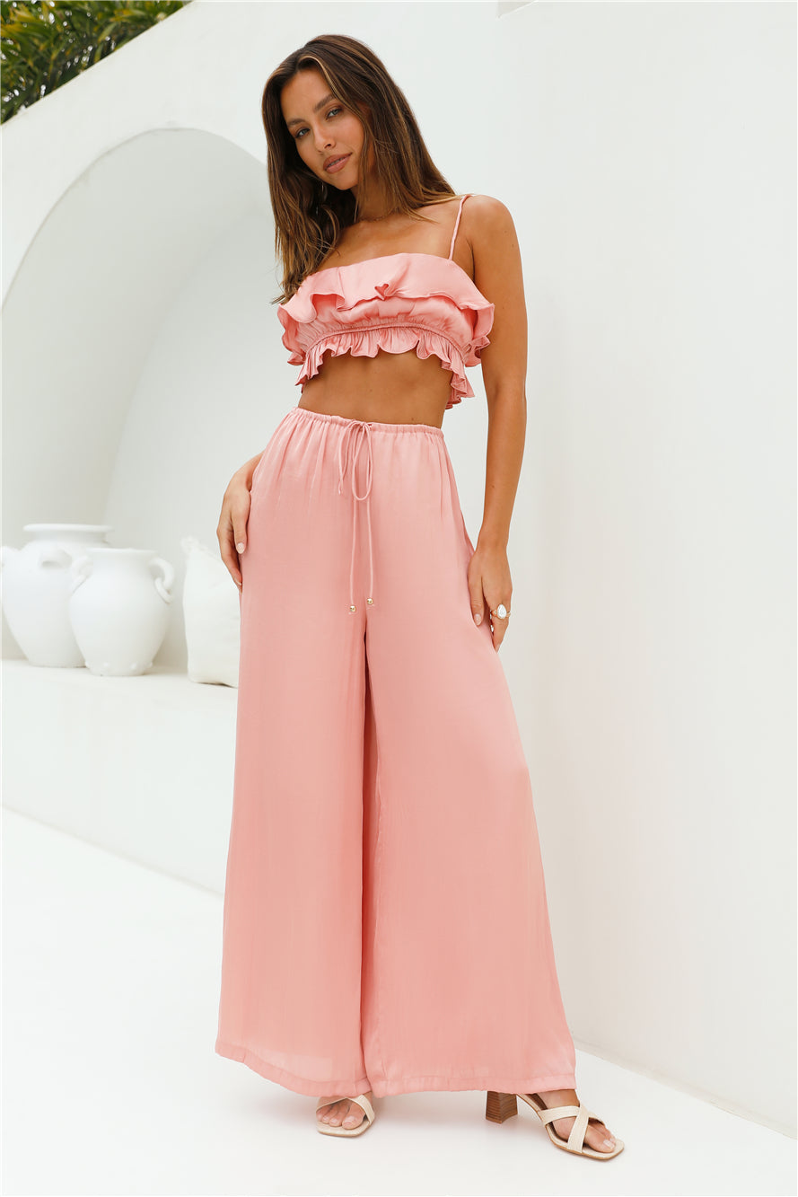 Coral Cove Satin Crop Top Orange