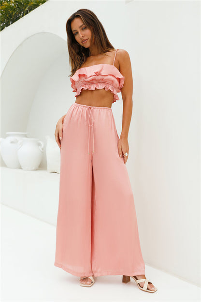 Coral Cove Satin Crop Top Orange
