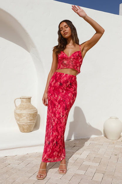 Waiting On You Crop Top Red