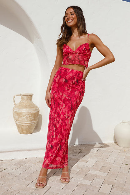 Waiting On You Crop Top Red